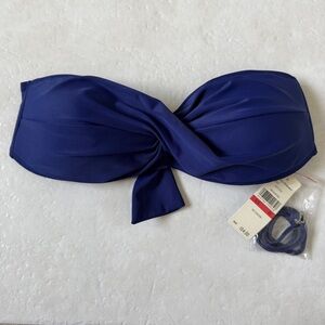 Tommy Bahama Convertible Blue Bikini Top Strapless or Attachable Strap NEW